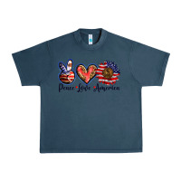 Midnight Navy peace love america Urban Heavy Tee - BarkalooDesign