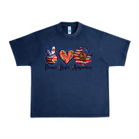 Navy peace love america Urban Heavy Tee - BarkalooDesign