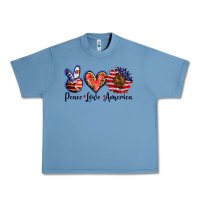 Pebble Blue peace love america Urban Heavy Tee - BarkalooDesign
