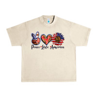 Sandshell peace love america Urban Heavy Tee - BarkalooDesign