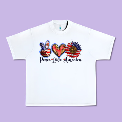 Peace Love America Urban Heavy Tee Designed By Barkaloodesign