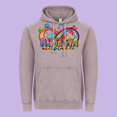 Autism Acceptance Vintage Hoodie Designed By Zillion Design Studio