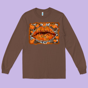 Fall Lips Long Sleeve Tee Designed By Racoondesign