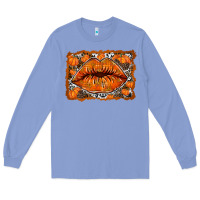 Colony Blue fall lips Long Sleeve Tee - RacoonDesign