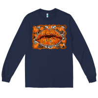 Navy fall lips Long Sleeve Tee - RacoonDesign