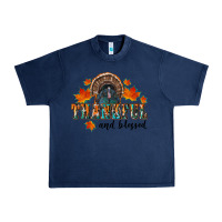 Navy thankful and blessed Urban Heavy Tee - RanaPortraitStore