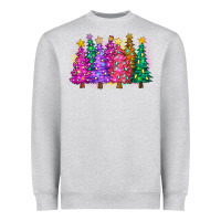 Heather Grey christmas trees and lights Heavyweight Sweatshirt - Zillion Design Studio
