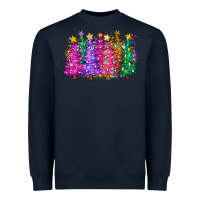 Navy christmas trees and lights Heavyweight Sweatshirt - Zillion Design Studio