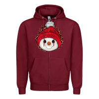 Burgundy snowman Zipper Hoodie - JahusDesignShop