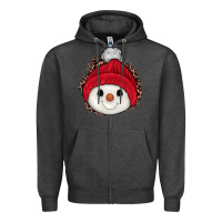 Charcoal Heather snowman Zipper Hoodie - JahusDesignShop