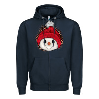 Navy snowman Zipper Hoodie - JahusDesignShop