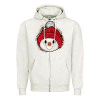 Oatmeal Heather snowman Zipper Hoodie - JahusDesignShop