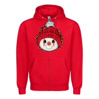 Red snowman Zipper Hoodie - JahusDesignShop