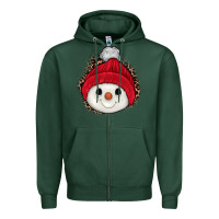 Sports Green snowman Zipper Hoodie - JahusDesignShop