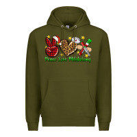 Army Green Peace love Phlebotomy Christmas Premium Hoodie - NancyCooperArtShop