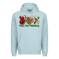 Blue Mist Peace love Phlebotomy Christmas Premium Hoodie - NancyCooperArtShop