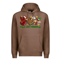 Chestnut Peace love Phlebotomy Christmas Premium Hoodie - NancyCooperArtShop