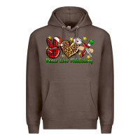 Coffee Peace love Phlebotomy Christmas Premium Hoodie - NancyCooperArtShop