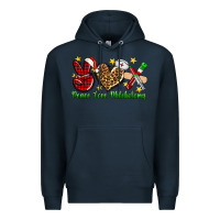 Navy Peace love Phlebotomy Christmas Premium Hoodie - NancyCooperArtShop