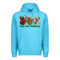Ocean Blue Peace love Phlebotomy Christmas Premium Hoodie - NancyCooperArtShop