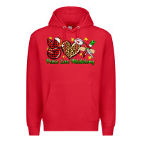 Red Peace love Phlebotomy Christmas Premium Hoodie - NancyCooperArtShop