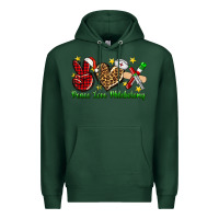 Sports Green Peace love Phlebotomy Christmas Premium Hoodie - NancyCooperArtShop