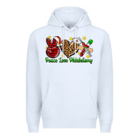 White Peace love Phlebotomy Christmas Premium Hoodie - NancyCooperArtShop