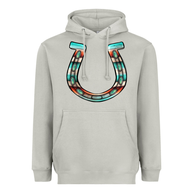 Serape Turquoise Horseshoe Heavyweight Hoodie by Jasminsmagicworld | Teevron