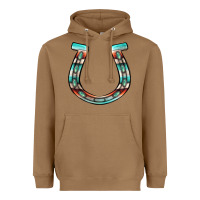 Toasted Coconut serape turquoise horseshoe Heavyweight Hoodie - Jasminsmagicworld