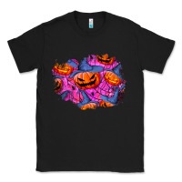 Black halloween pumpkin patch  4 Classic Tee - BundleAndBundleShop