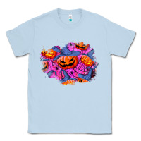 Dusty Blue halloween pumpkin patch  4 Classic Tee - BundleAndBundleShop