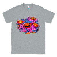 Heather Grey halloween pumpkin patch  4 Classic Tee - BundleAndBundleShop