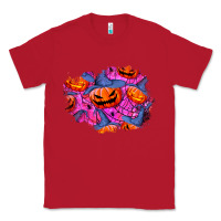 Red halloween pumpkin patch  4 Classic Tee - BundleAndBundleShop