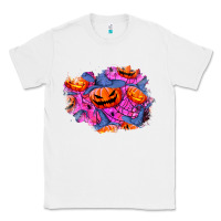 White halloween pumpkin patch  4 Classic Tee - BundleAndBundleShop