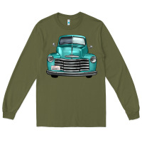 Army Green western truck front view Long Sleeve Tee - FaDigitalArtStudio