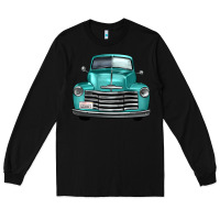Black western truck front view Long Sleeve Tee - FaDigitalArtStudio