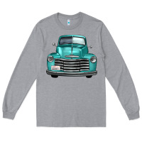 Heather Grey western truck front view Long Sleeve Tee - FaDigitalArtStudio