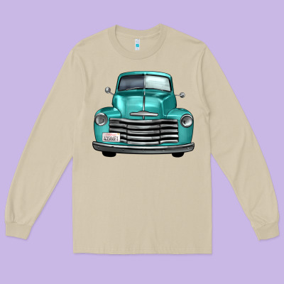 Western Truck Front View Long Sleeve Tee Designed By Fadigitalartstudio