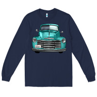Navy western truck front view Long Sleeve Tee - FaDigitalArtStudio