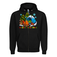 Black merry Christmas camp Zipper Hoodie - AdoDesignShop
