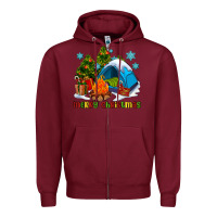 Burgundy merry Christmas camp Zipper Hoodie - AdoDesignShop