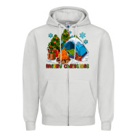 Dove Grey merry Christmas camp Zipper Hoodie - AdoDesignShop