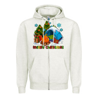 Oatmeal Heather merry Christmas camp Zipper Hoodie - AdoDesignShop
