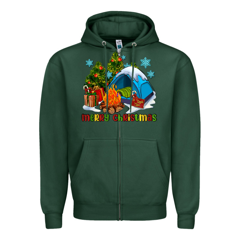 Merry Christmas Camp Zipper Hoodie by AdoDesignShop | Teevron