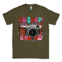 Army Green oh snap rose grey leopard vintage camera Classic Tee - FaDigitalArtStudio