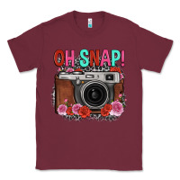 Burgundy oh snap rose grey leopard vintage camera Classic Tee - FaDigitalArtStudio