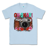 Dusty Blue oh snap rose grey leopard vintage camera Classic Tee - FaDigitalArtStudio