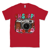 Red oh snap rose grey leopard vintage camera Classic Tee - FaDigitalArtStudio