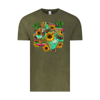 Vintage Olive texas map Vintage Tee - Zillion Design Studio