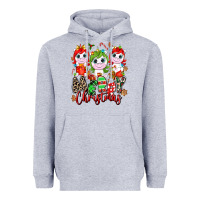Heather Grey Merry Christmas unicorns Heavyweight Hoodie - NancyCooperArtShop